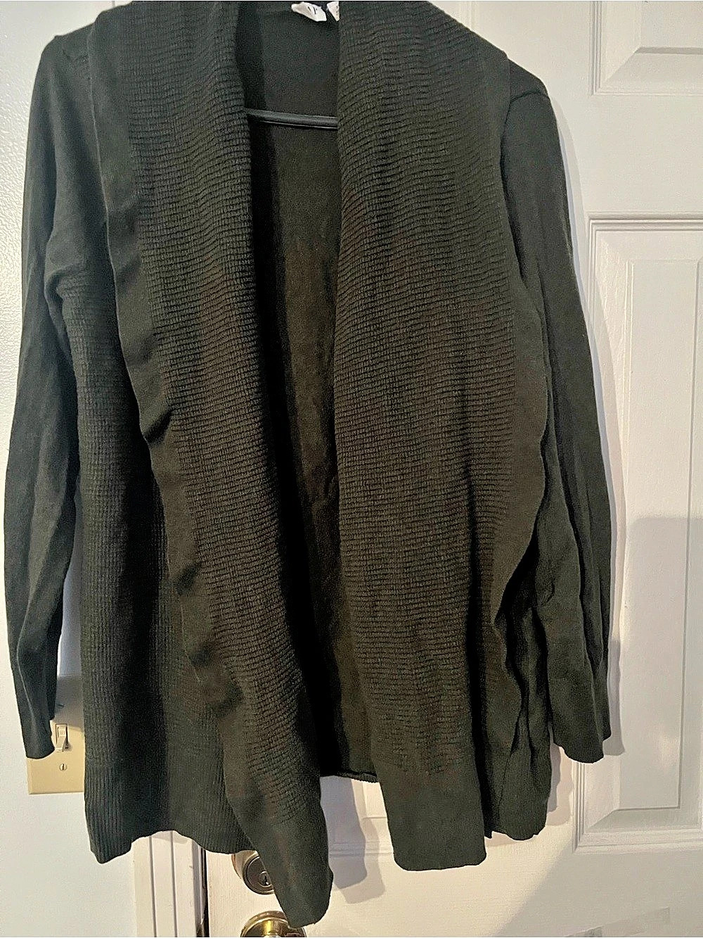 Gap Open Front Cardigan Olive Green with soft black linesXL